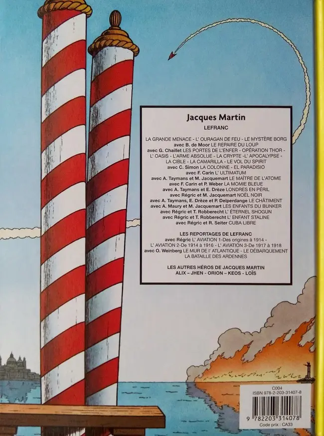 Verso de l'album Lefranc Tome 7 L'oasis