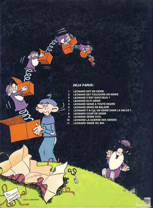 Verso de l'album Léonard Tome 2 Léonard est toujours un génie
