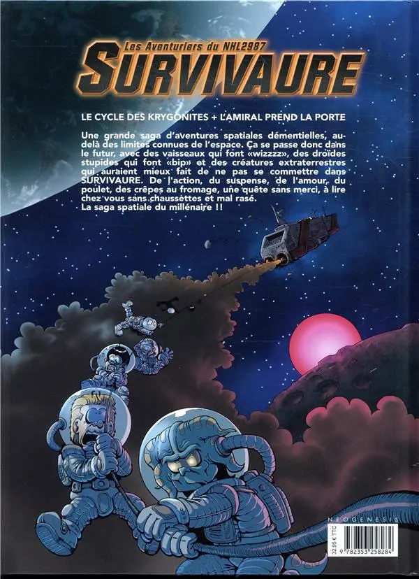 Verso de l'album Les Aventuriers du NHL2987 Survivaure Intégrale