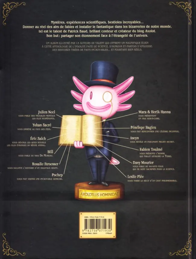 Verso de l'album Axolot - Histoires extraordinaires & sources d'étonnement Volume 2