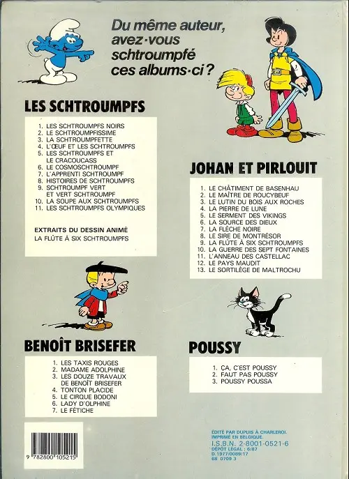 Verso de l'album Poussy Tome 2 Faut pas Poussy