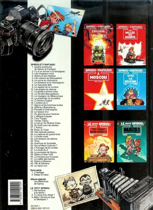 Verso de l'album Spirou et Fantasio Tome 8 La mauvaise tête