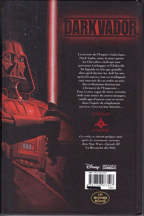 Verso de l'album Star Wars - Dark Vador Tome 1 La Purge Jedi
