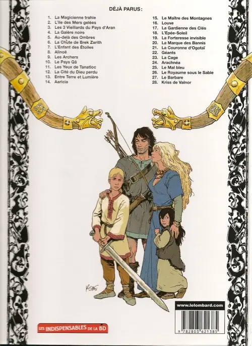 Verso de l'album Thorgal Tome 2 L'Île des Mers gelées