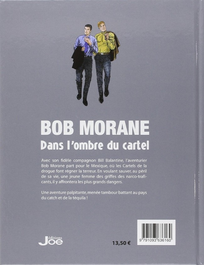 Verso de l'album Bob Morane Dans l'ombre du cartel