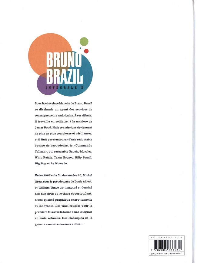 Verso de l'album Bruno Brazil Intégrale 2