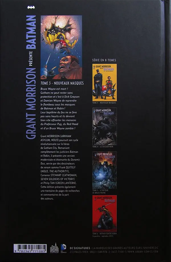 Verso de l'album Batman Tome 3 Nouveaux masques