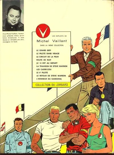 Verso de l'album Michel Vaillant Tome 11 Suspense à Indianapolis