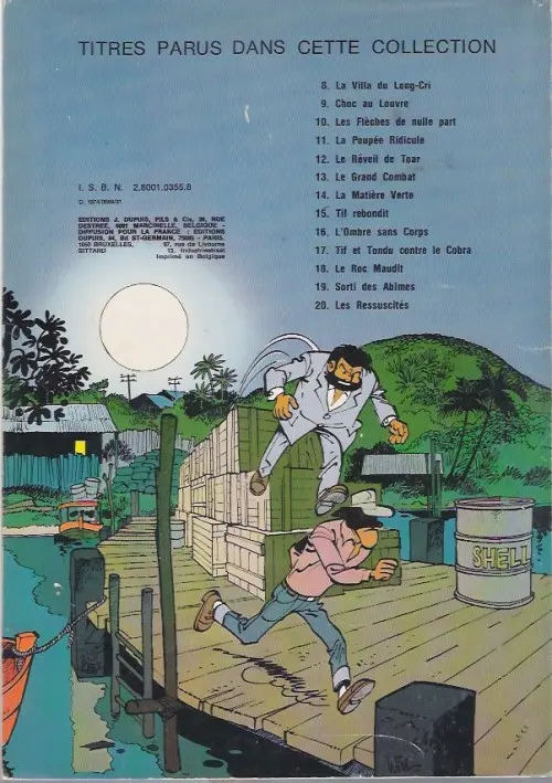 Verso de l'album Tif et Tondu Tome 21 Le scaphandrier mort