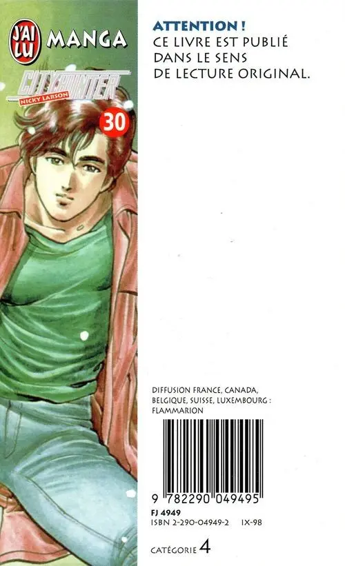 Verso de l'album City Hunter - Nicky Larson 30 Effacez mes souvenirs...