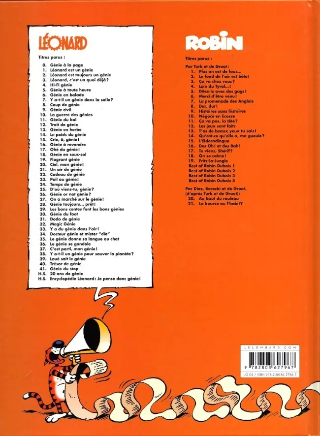 Verso de l'album Léonard Tome 41 Génie du stop