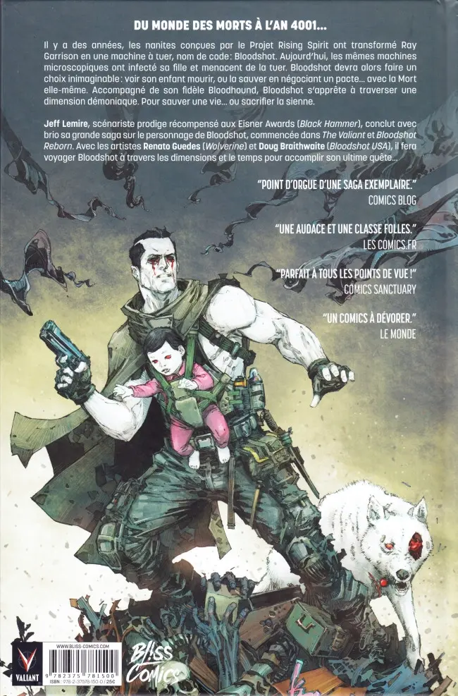 Verso de l'album Bloodshot Salvation Tome 2 Le Livre de l'Apocalypse