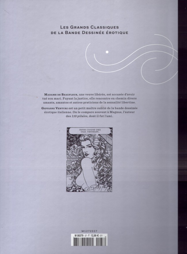 Verso de l'album Les Grands Classiques de la Bande Dessinée Érotique - La Collection Tome 37 Les infortunes de Madame de Beaufleur