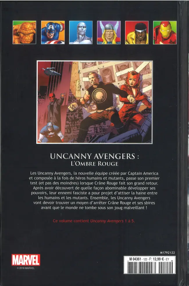 Verso de l'album Marvel Comics - La collection de référence Tome 122 Uncanny Avengers - L'Ombre Rouge