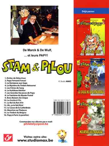 Verso de l'album Les aventures involontaires de Stam & Pilou Tome 15 Le timbré du Belgica