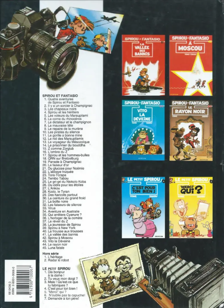 Verso de l'album Spirou et Fantasio Tome 4 Spirou et les héritiers