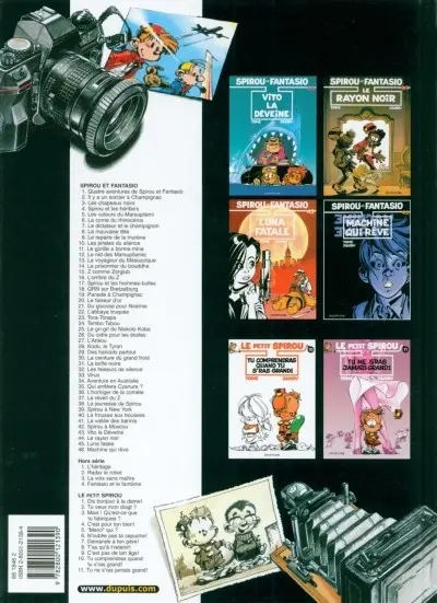 Verso de l'album Spirou et Fantasio Tome 45 Luna fatale