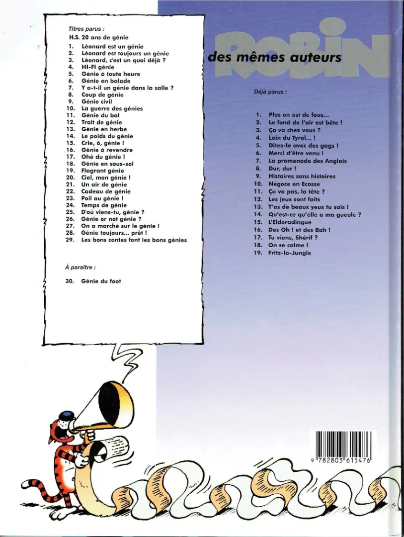 Verso de l'album Léonard Tome 24 Temps de génie