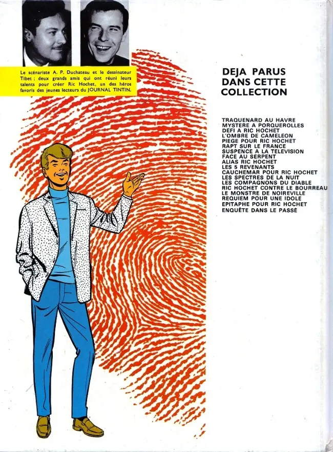 Verso de l'album Ric Hochet Tome 13 Les compagnons du diable