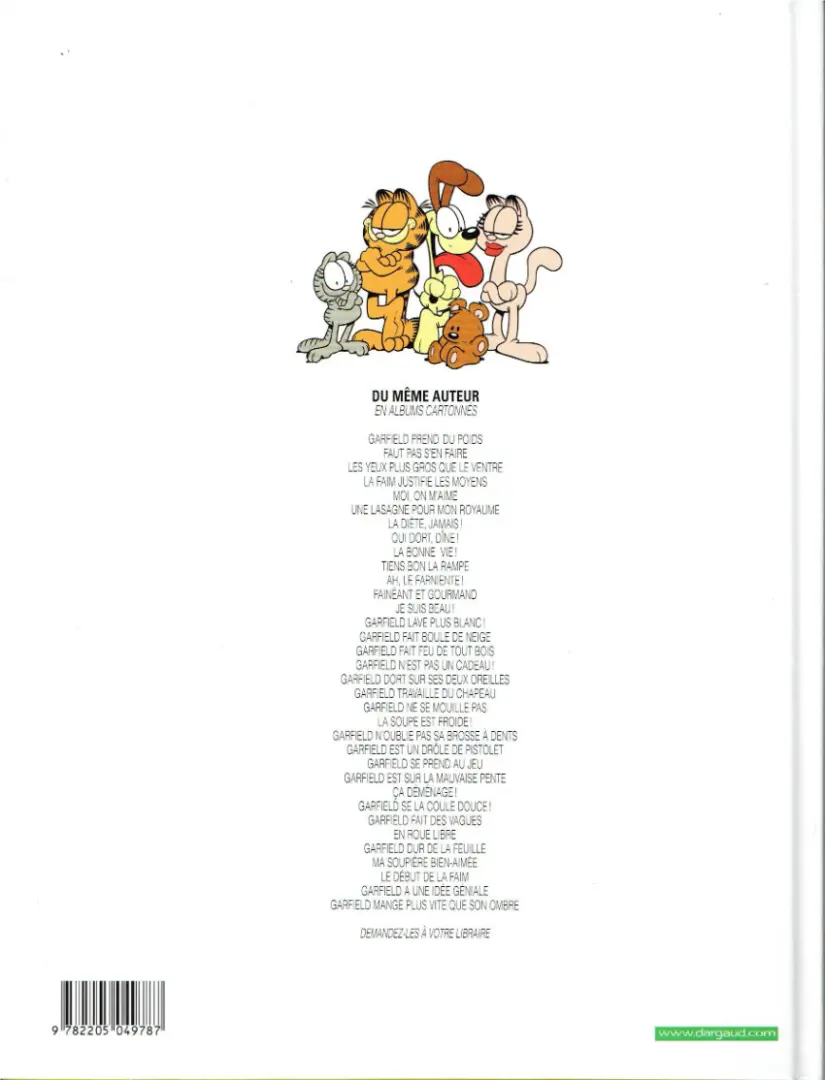 Verso de l'album Garfield Tome 7 La diète, jamais !