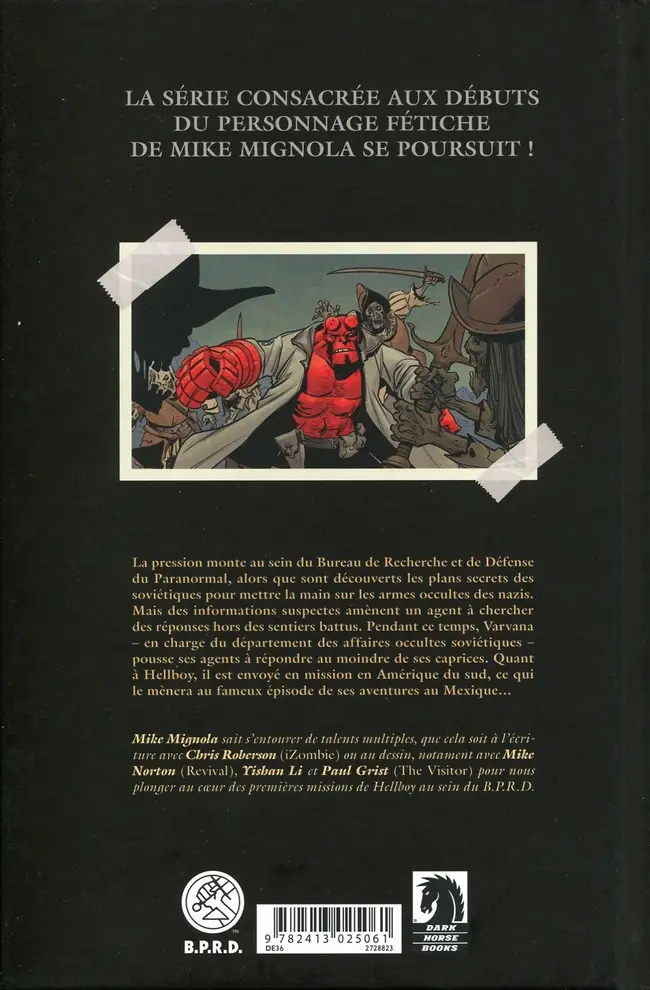 Verso de l'album Hellboy & B.P.R.D. Tome 5 1956