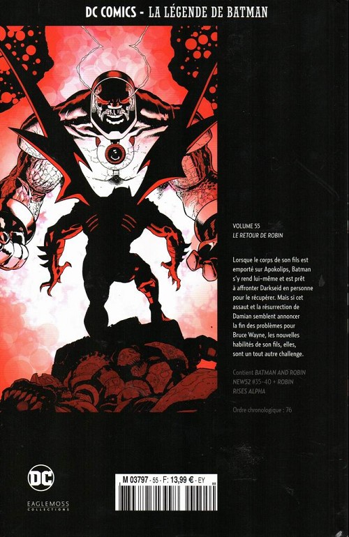 Verso de l'album DC Comics - La Légende de Batman Volume 55 Le Retour de Robin