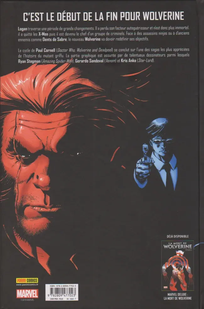 Verso de l'album La Mort de Wolverine Prélude