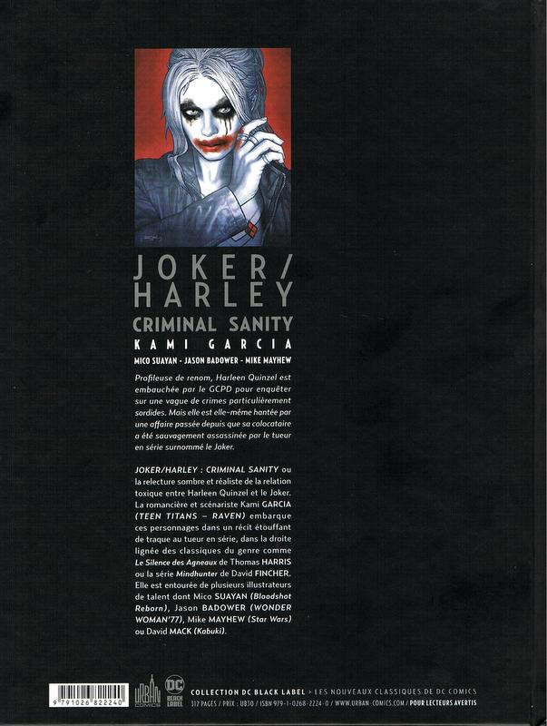 Verso de l'album Joker / Harley: Criminal Sanity