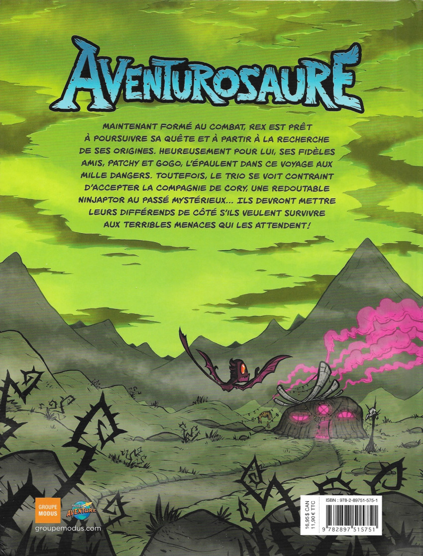 Verso de l'album Aventurosaure 2 L'héritage de Gory