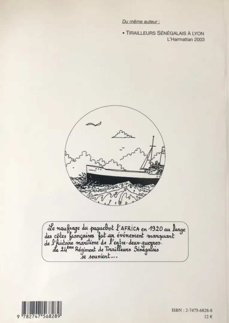 Verso de l'album La patrouille du Caporal Samba Tome 2 Le naufrage de l'Africa