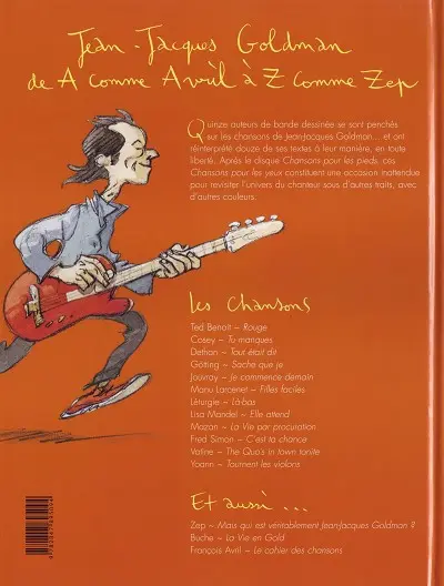 Verso de l'album Chansons pour les yeux
