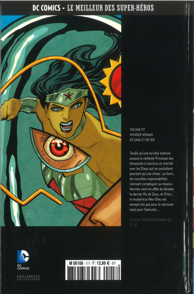 Verso de l'album DC Comics - Le Meilleur des Super-Héros Volume 117 Wonder Woman - De Sang et de Fer