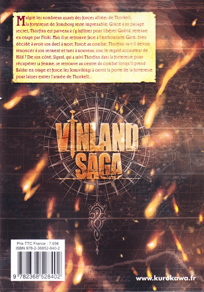Verso de l'album Vinland Saga Volume 22