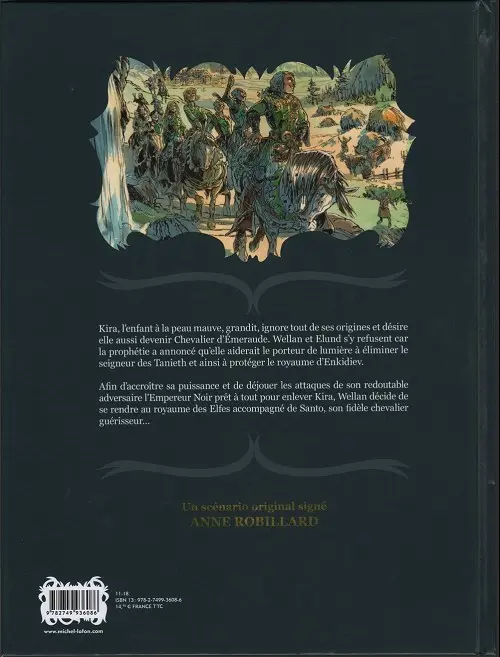 Verso de l'album Les Chevaliers d'Émeraude Michel Lafon Tome 2 Kira