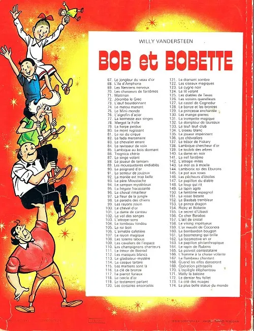 Verso de l'album Bob et Bobette Tome 112 Les masques blancs
