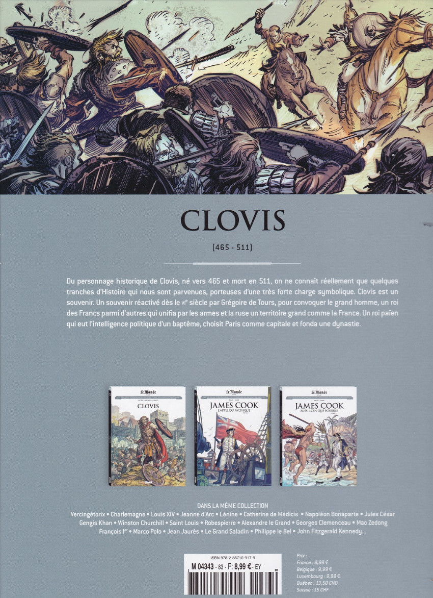 Verso de l'album Les grands personnages de l'Histoire en bandes dessinées Tome 83 Clovis