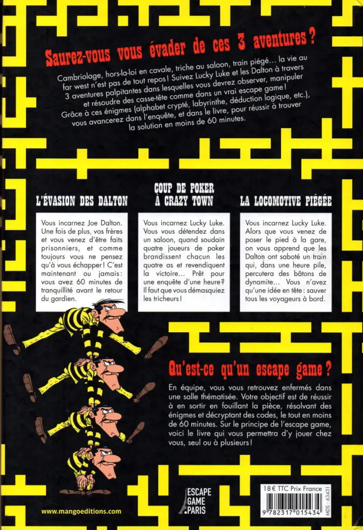 Verso de l'album Escape Game - Lucky Luke