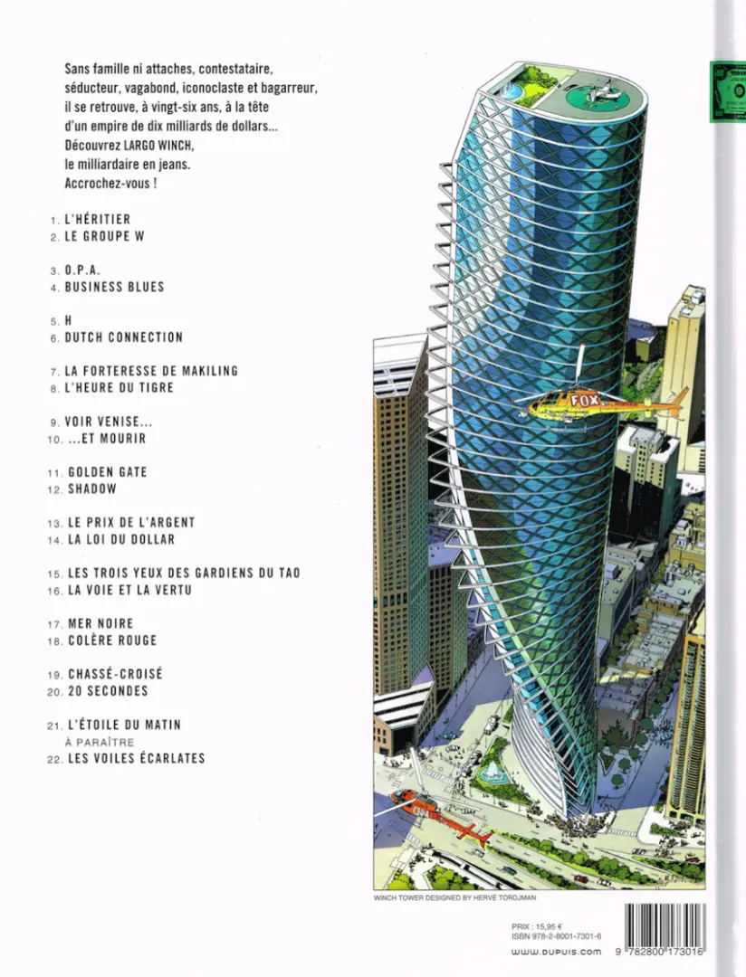 Verso de l'album Largo Winch Tome 21 L'Étoile du matin