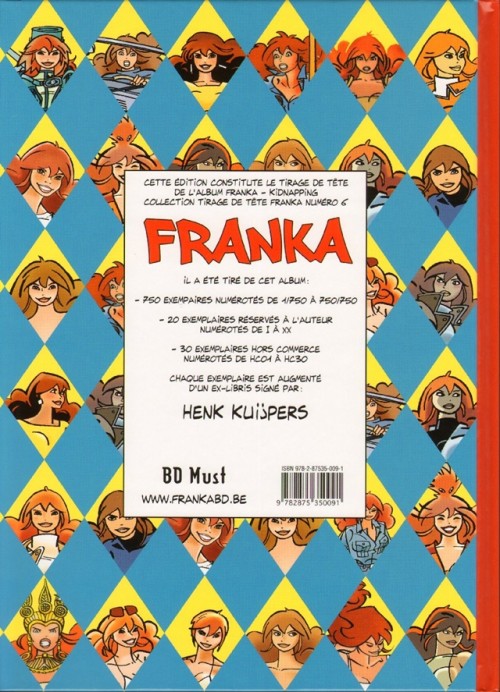 Verso de l'album Franka BD Must Tome 18 Kidnapping