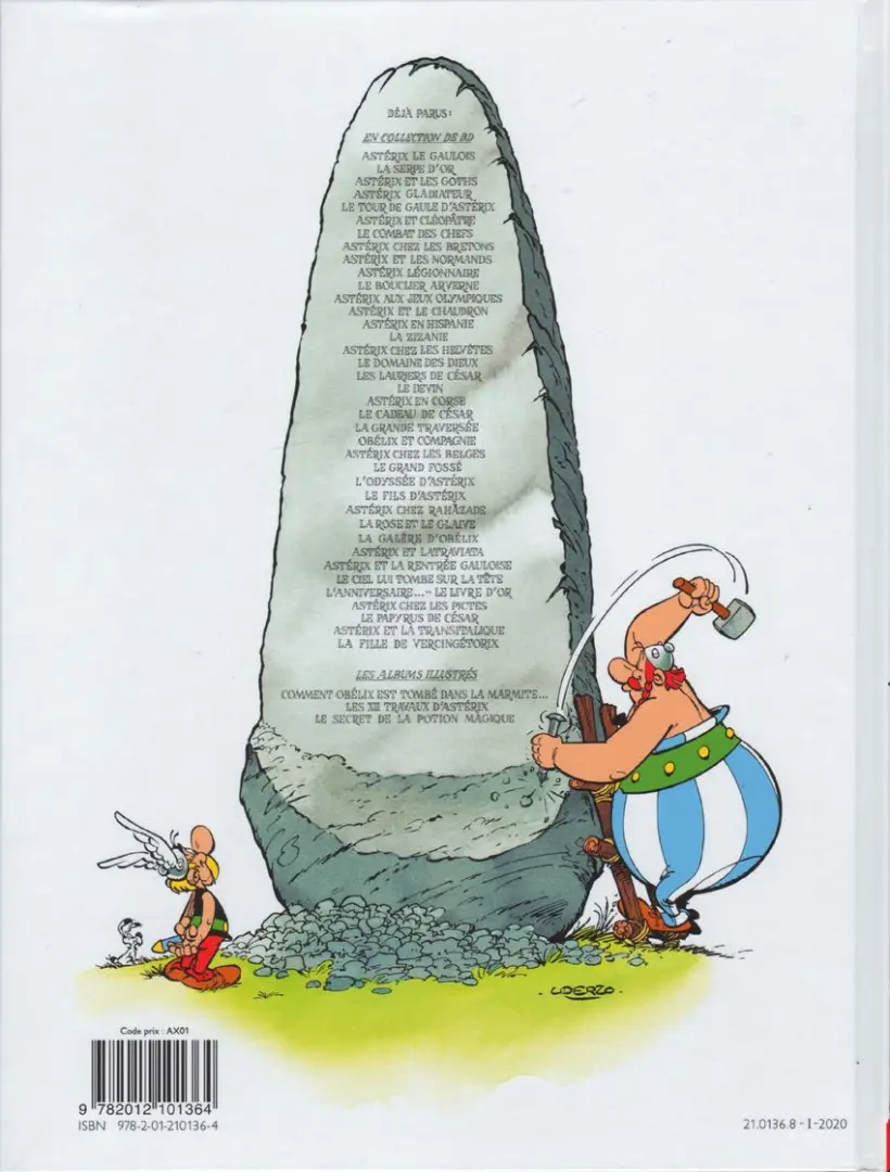 Verso de l'album Astérix Tome 4 Astérix gladiateur