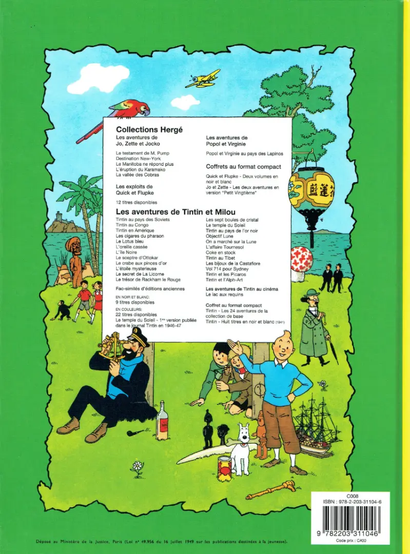 Verso de l'album Les Aventures de Jo, Zette et Jocko Tome 4 Le rayon du mystère 2e épisode, l'éruption du Karamako