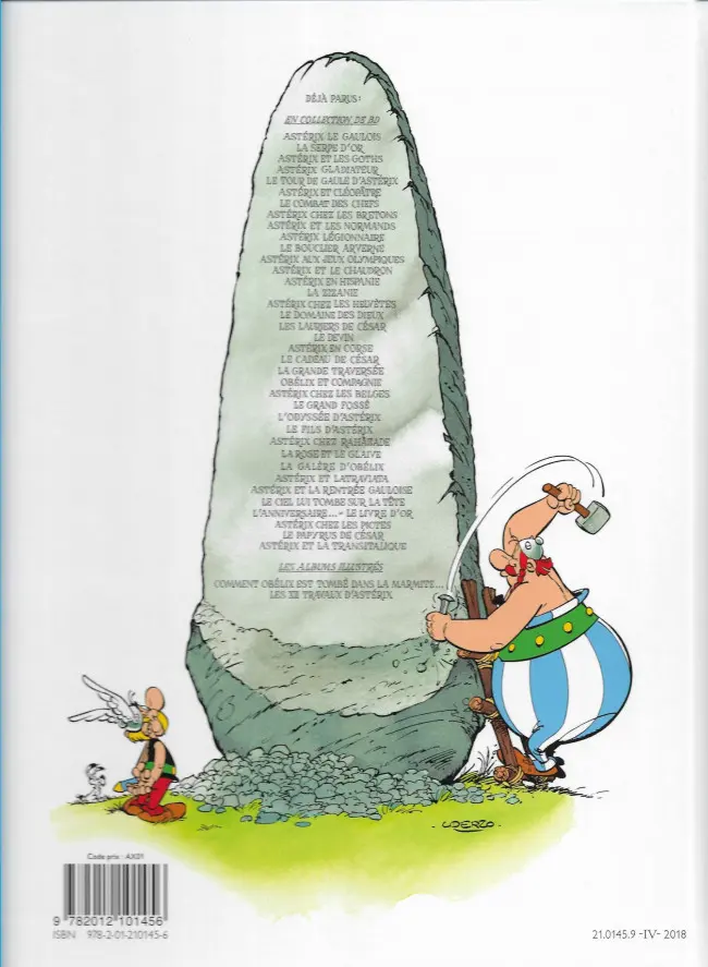 Verso de l'album Astérix Tome 13 Astérix et le chaudron