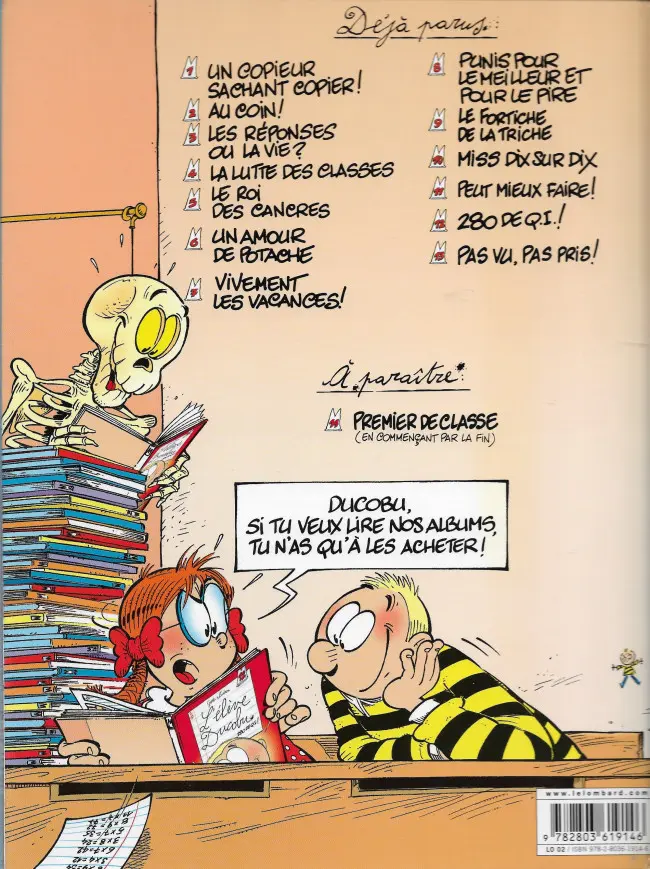Verso de l'album L'Élève Ducobu Tome 1 Un copieur sachant copier !