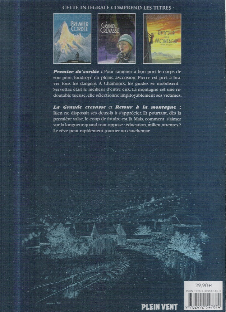 Verso de l'album Frison-Roche Premier de Cordée et l'intégrale du cycle Chamonix