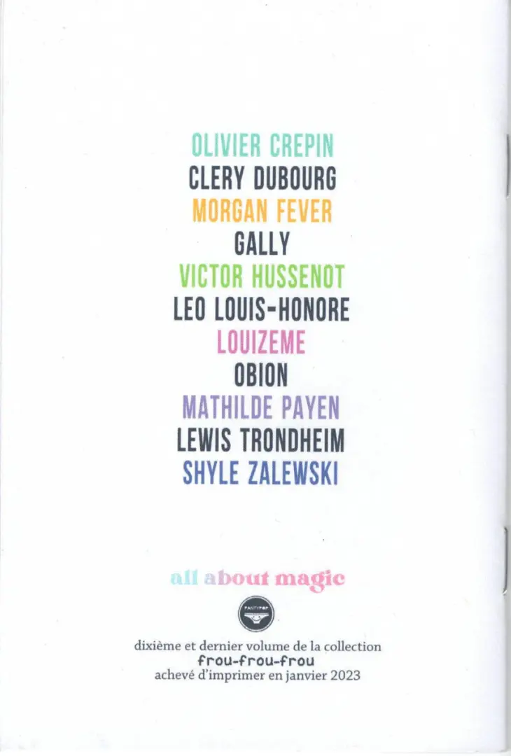Verso de l'album All about magic