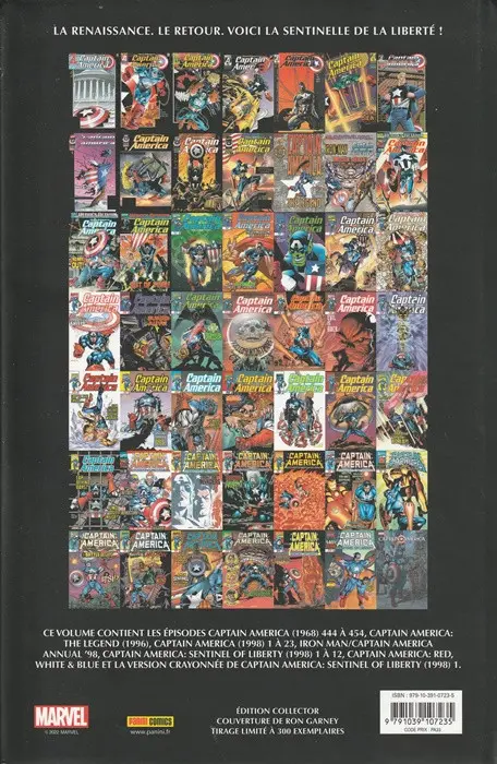 Verso de l'album Captain America 1