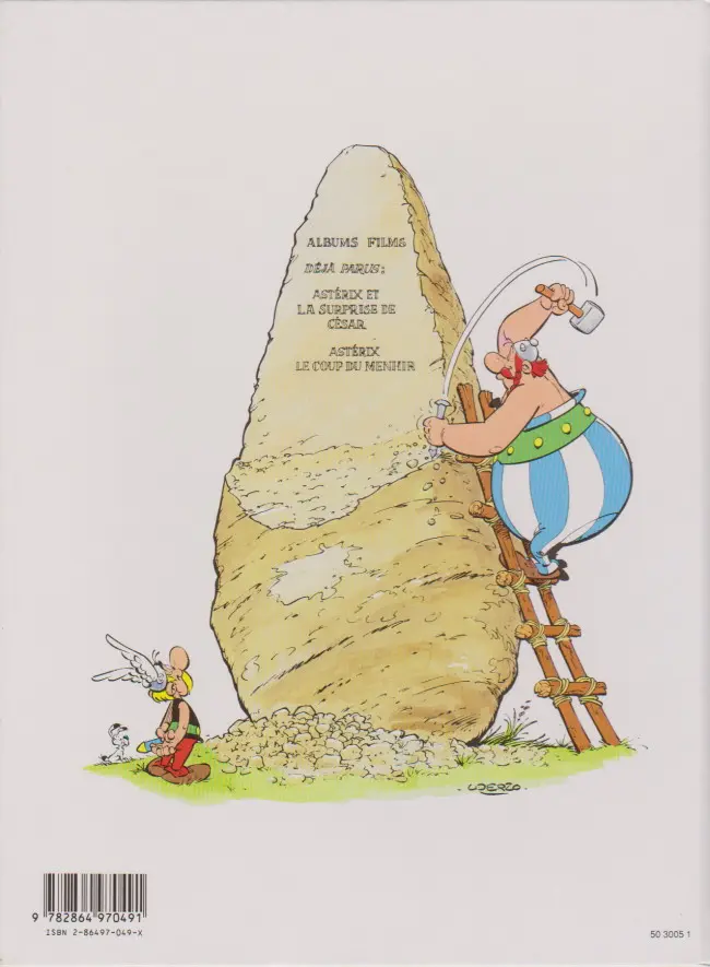 Verso de l'album Astérix L'Album du film Le Coup du menhir