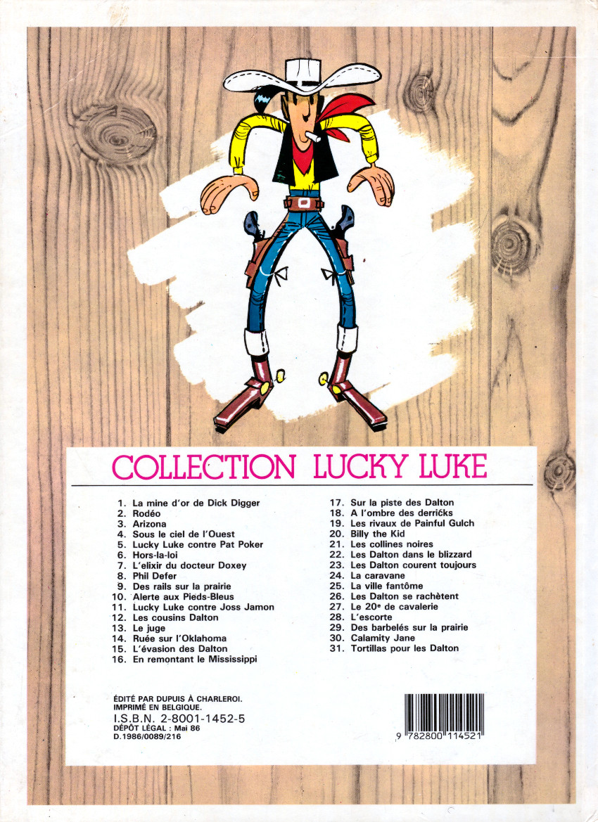 Verso de l'album Lucky Luke Tome 12 Les Cousins Dalton