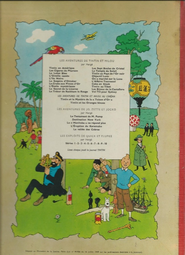 Verso de l'album Tintin Tome 22 Vol 714 pour Sydney