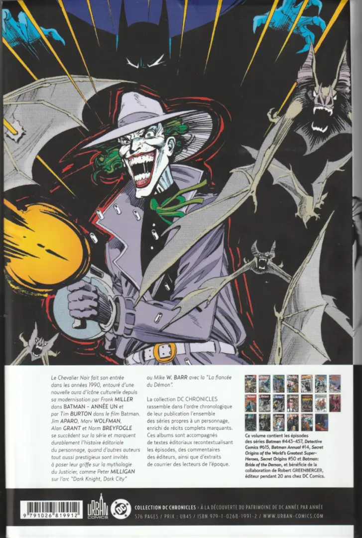 Verso de l'album Batman chronicles Volume 9 1990 Volume 1
